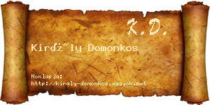Király Domonkos névjegykártya